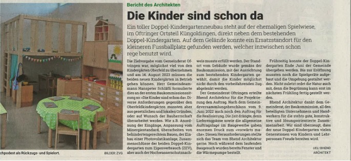 Einweihung Kindergarten Küngoldingen