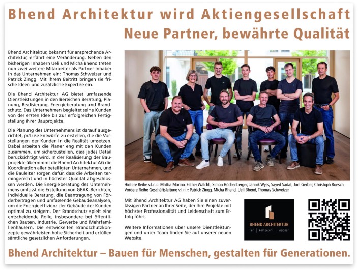 Firmen-Umwandlung und neue Partner